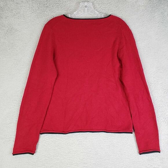 Grace Cashmere Women's Red V-Neck 100% Cashmere Sweater/Pullover Size M/L - Picture 3 of 8